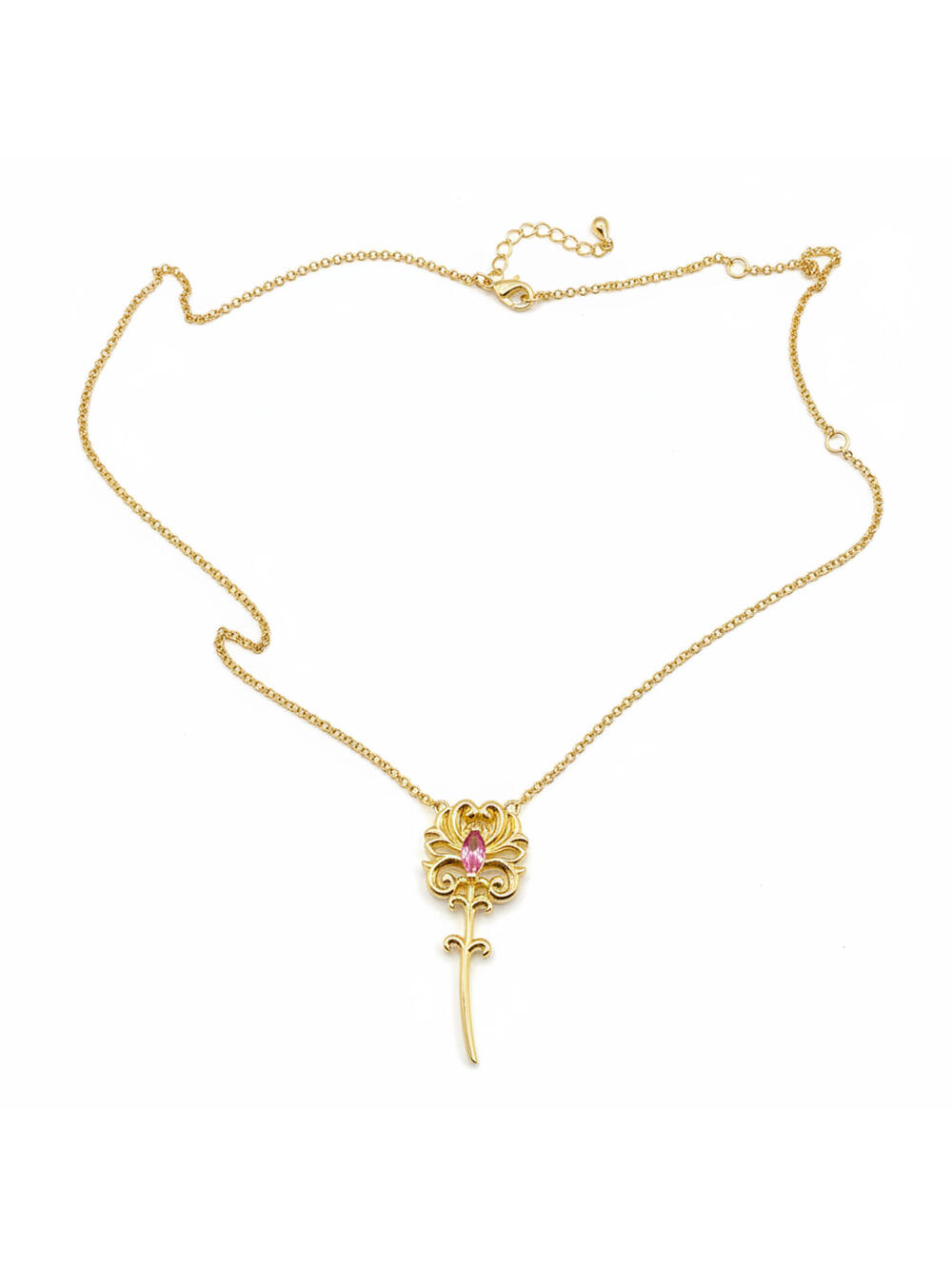 18" - 20" Gold Vermeil War of the Roses Pink Tourmaline necklace